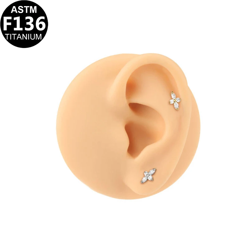 ASTM F136 Titanium Flower Piercing Jewelry - Image 2