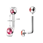 ASTM F136 Titanium 14G Belly Button Ring For Navel Piercing