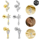 ASTM F136 Titanium Internally Threaded Labret Stud For Lip, Cartilage Or Tragus Piercing