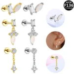 ASTM F136 Titanium Internally Threaded Labret Stud For Lip, Cartilage Or Tragus Piercing
