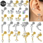 ASTM F136 Titanium Internally Threaded Labret Stud For Lip, Cartilage Or Tragus Piercing
