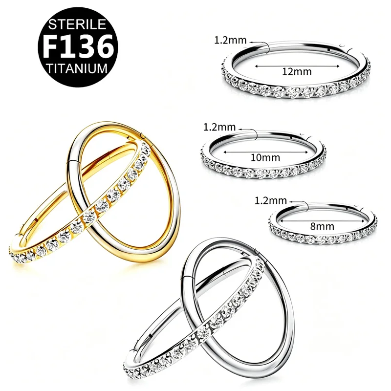 ASTM F136 Titanium Nose Ring For Nose Piercing