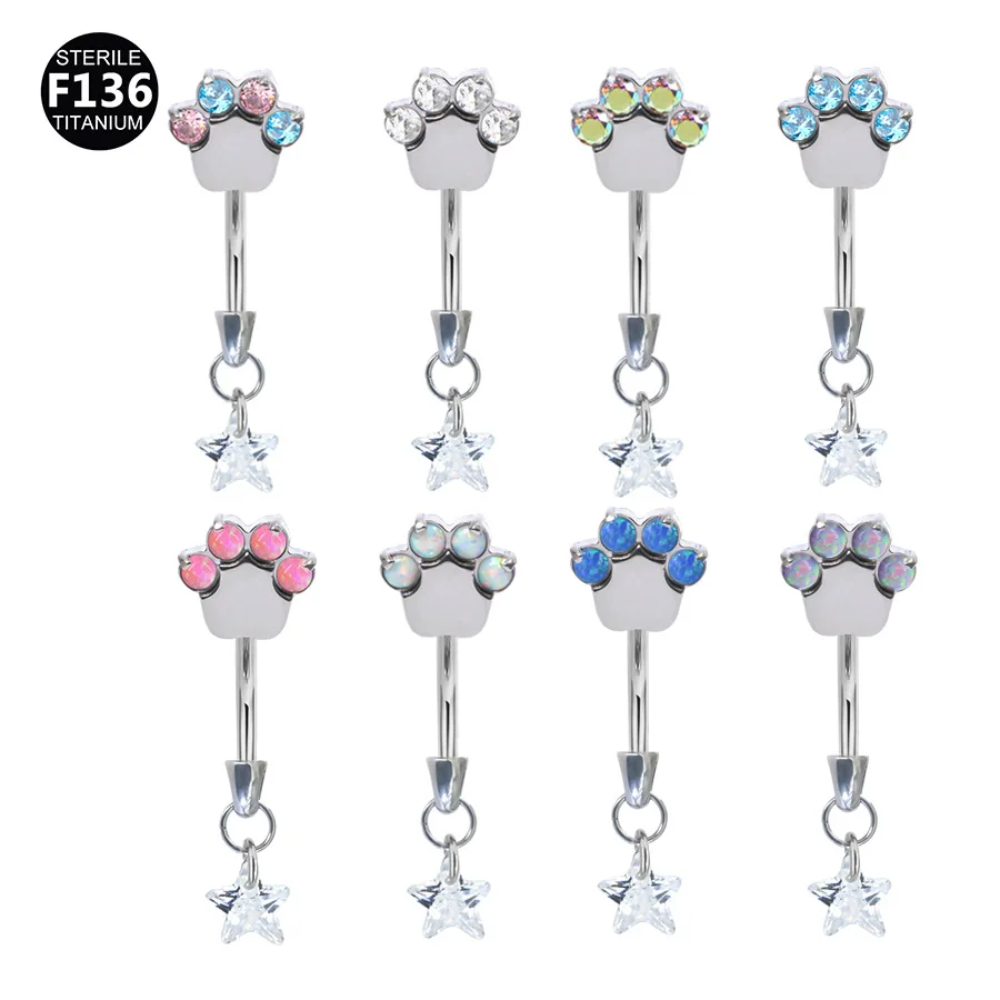 ASTM F136 Titanium CZ Piercing Earring For Ear Piercing