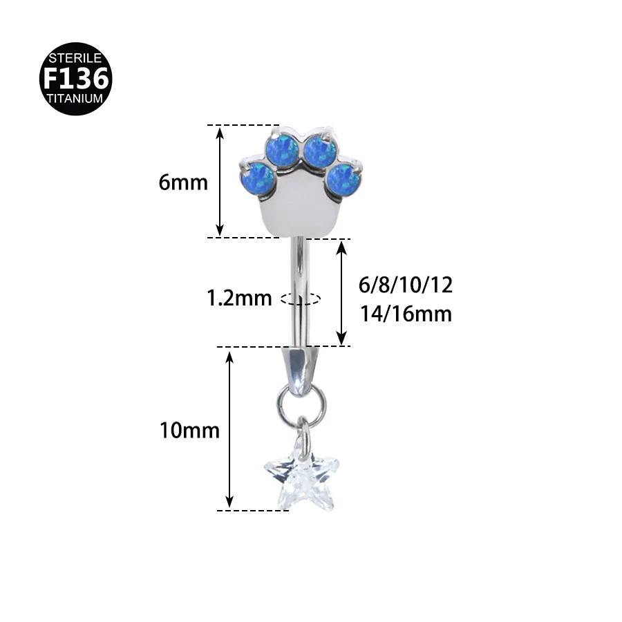 ASTM F136 Titanium CZ Piercing Earring For Ear Piercing - Image 2