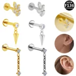 ASTM F136 Titanium Chain Dermal Anchor For Dermal Piercing