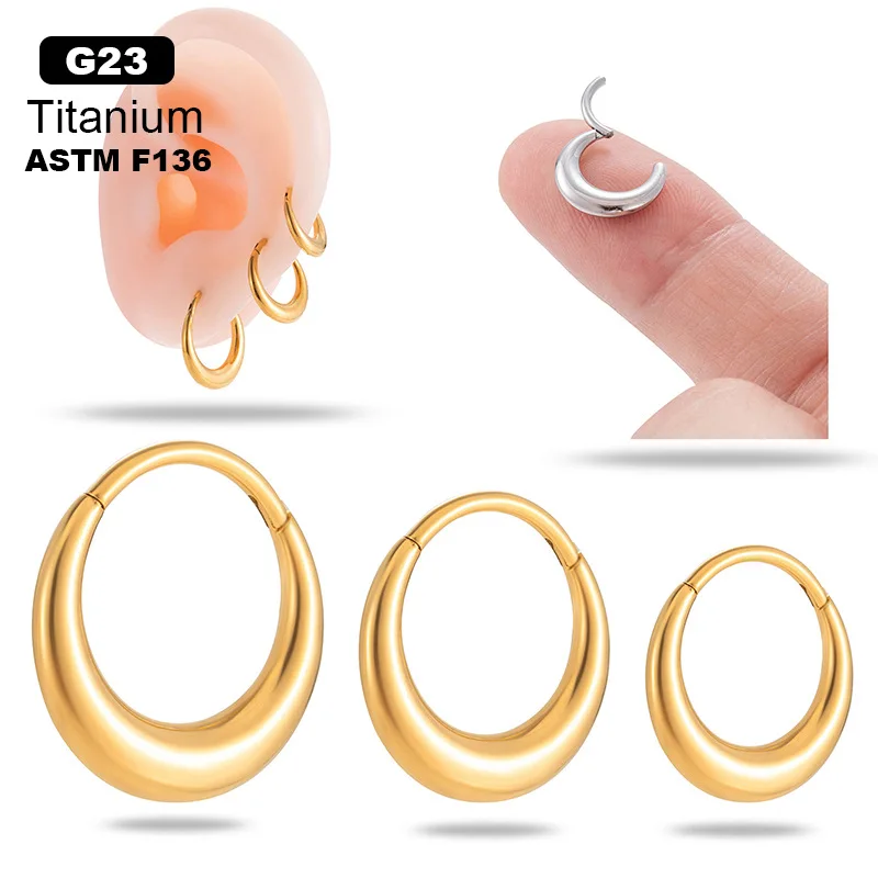 ASTM F136 Titanium Segment Clicker Ring For Septum Or Nose Piercing