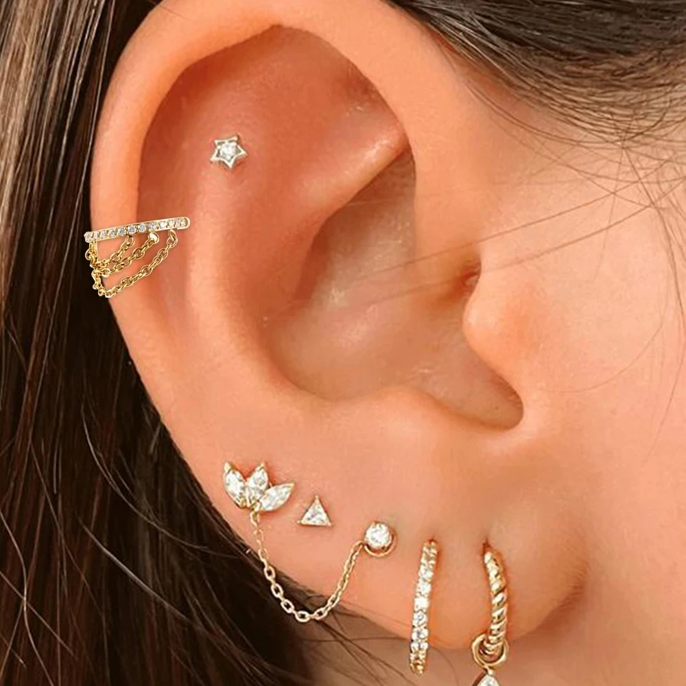 14K Solid Gold Opal Nose Ring For Nose Piercing - Image 2
