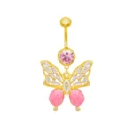 316L Surgical Steel Butterfly Belly Button Ring For Navel Piercing