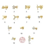 18K Solid Gold Heart Internally Threaded Labret Stud For Lip, Cartilage Or Tragus Piercing