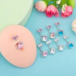316L Surgical Steel CZ Bow Belly Button Ring For Navel Piercing