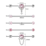 316L Surgical Steel Heart Moon Barbell