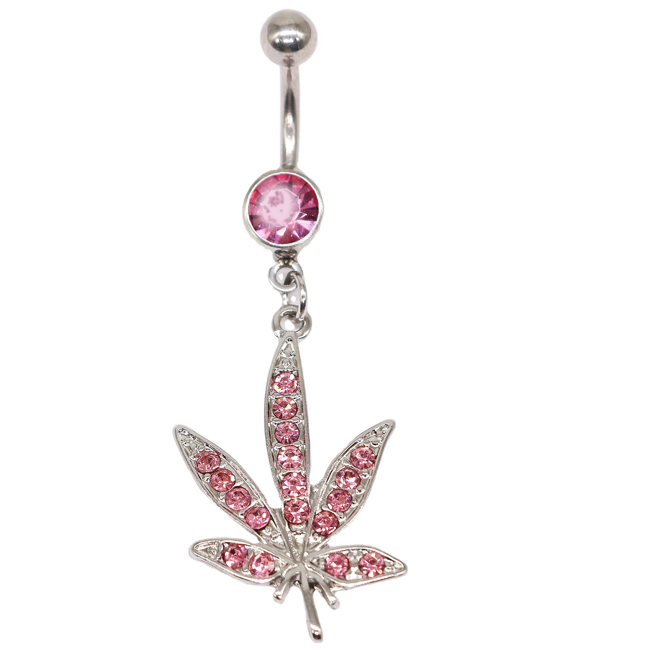 316L Surgical Steel CZ Belly Button Ring For Navel Piercing - Image 2
