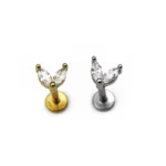 316L Surgical Steel CZ Cartilage Stud For Cartilage Or Helix Piercing