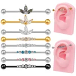 316L Surgical Steel Industrial Barbell For Industrial Piercing