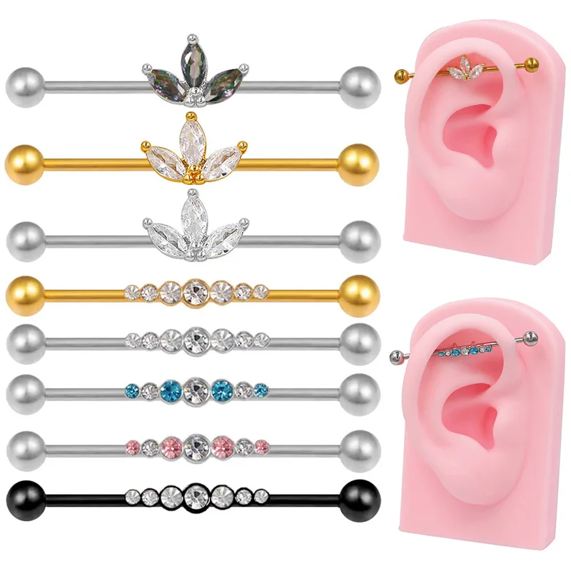 316L Surgical Steel Industrial Barbell For Industrial Piercing