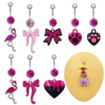 316L Surgical Steel Heart Belly Button Ring For Navel Piercing