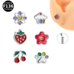 ASTM F136 Titanium 18G Piercing Earring For Ear Piercing