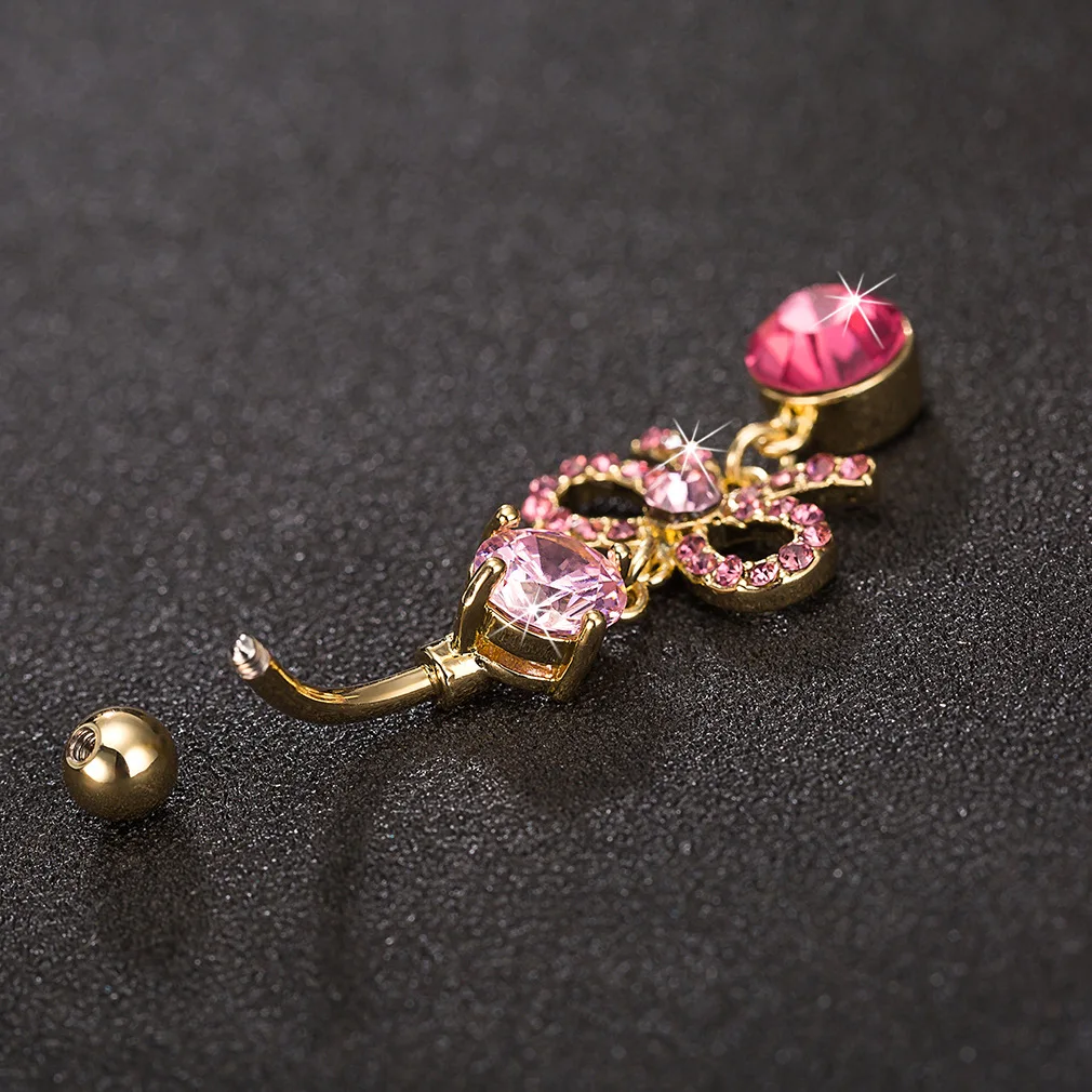 316L Surgical Steel Cross Belly Button Ring For Navel Piercing - Image 2