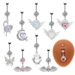 316L Surgical Steel Heart Belly Button Ring For Navel Piercing