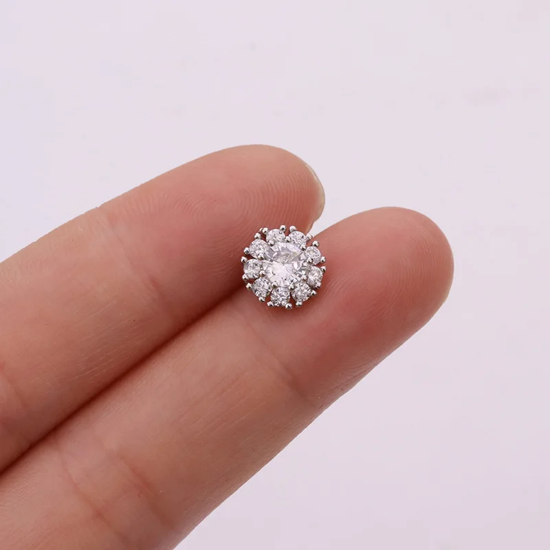 316L Surgical Steel CZ Piercing Earring For Ear Piercing - Image 2