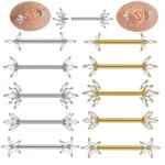 316L Surgical Steel CZ Flower Nipple Ring For Nipple Piercing