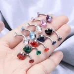 ASTM F136 Titanium Belly Button Ring For Navel Piercing