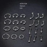 ASTM F136 Titanium Horseshoe Ring For Septum, Ear Or Lip Piercing
