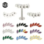 ASTM F136 Titanium CZ Marquise Piercing Jewelry