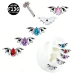 ASTM F136 Titanium Internally Threaded Labret Stud For Lip, Cartilage Or Tragus Piercing