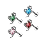 ASTM F136 Titanium CZ Snake Piercing Earring For Ear Piercing