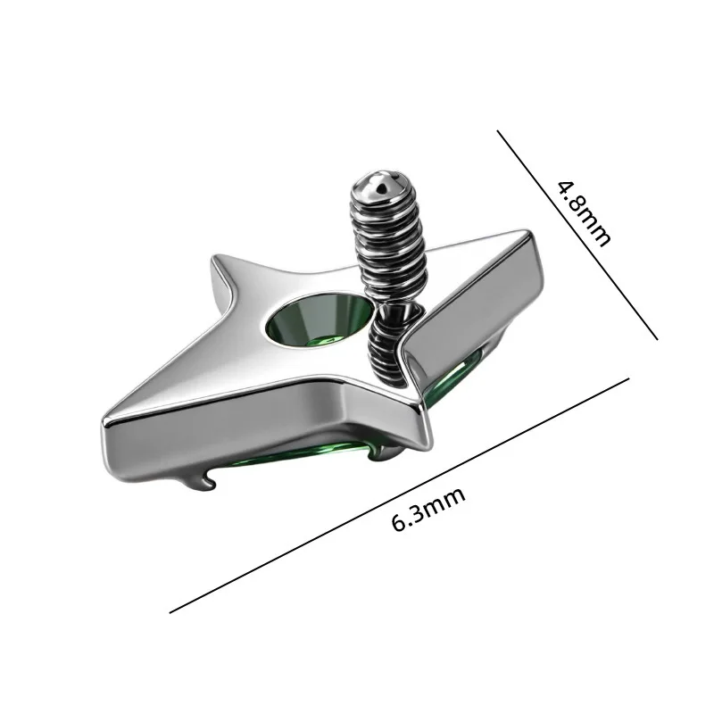 ASTM F136 Titanium CZ Star Flat Back Stud For Cartilage, Helix Or Lip Piercing - Image 2