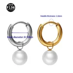 ASTM F136 Titanium Pearl Piercing Earring For Ear Piercing