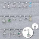316L Surgical Steel CZ Threadless Labret Stud For Lip, Cartilage Or Tragus Piercing