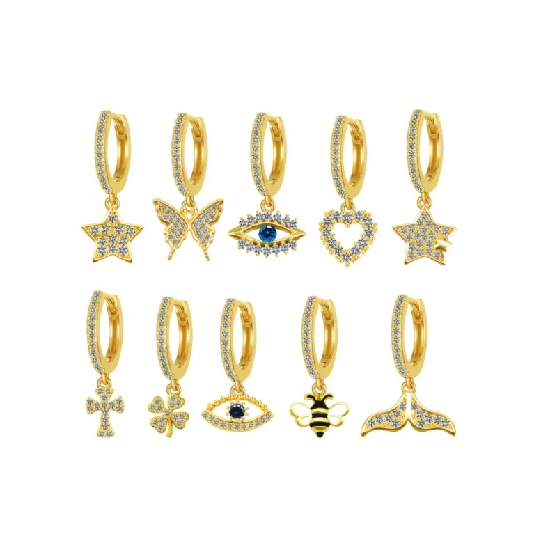 316L Surgical Steel CZ Butterfly Piercing Earring For Ear Piercing