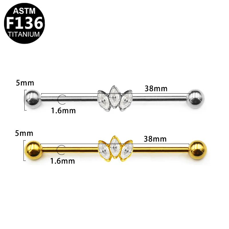 ASTM F136 Titanium Industrial Barbell For Industrial Piercing - Image 2