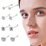 18K Solid Gold Heart Nose Ring For Nose Piercing
