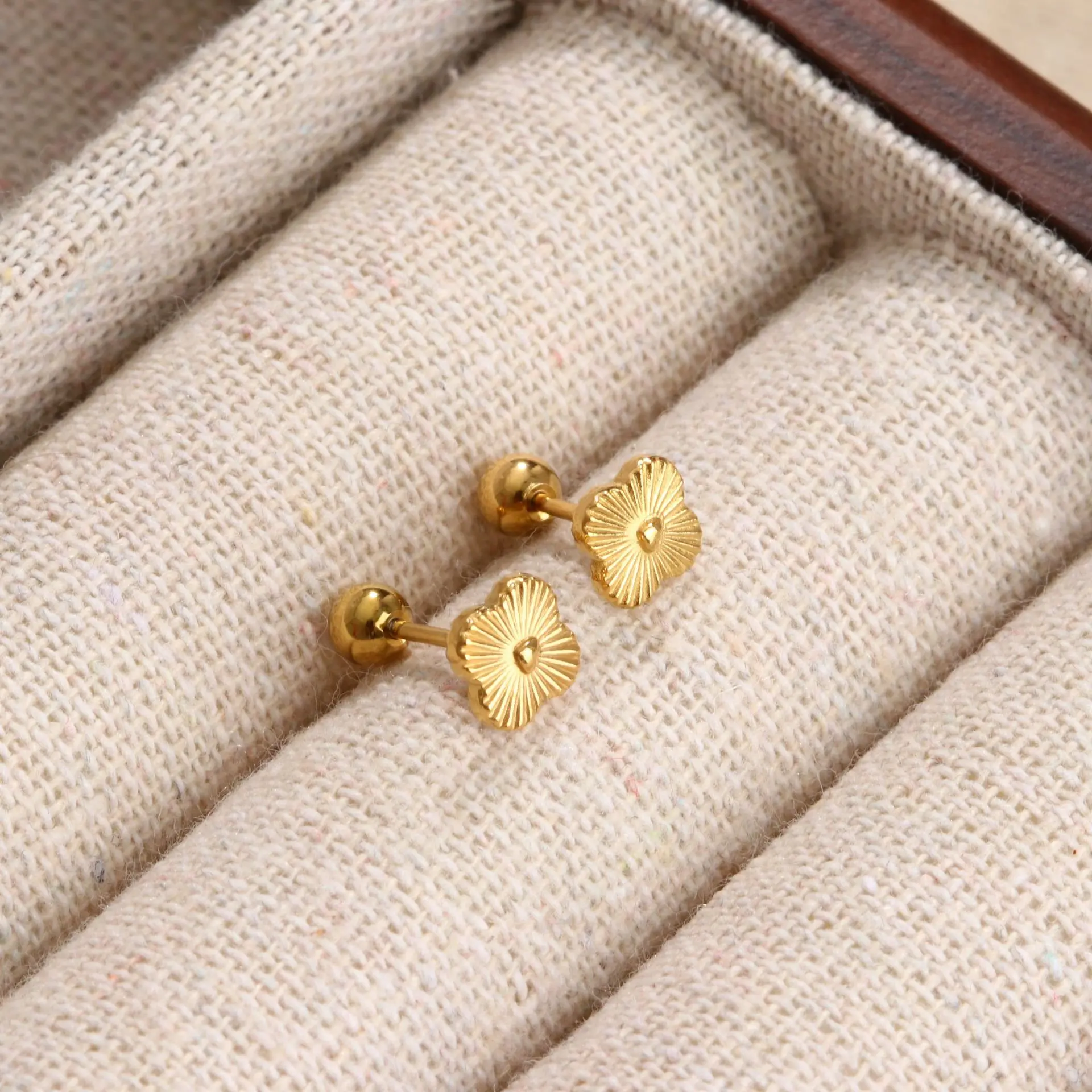 18K Solid Gold Piercing Earring For Ear Piercing - Image 2