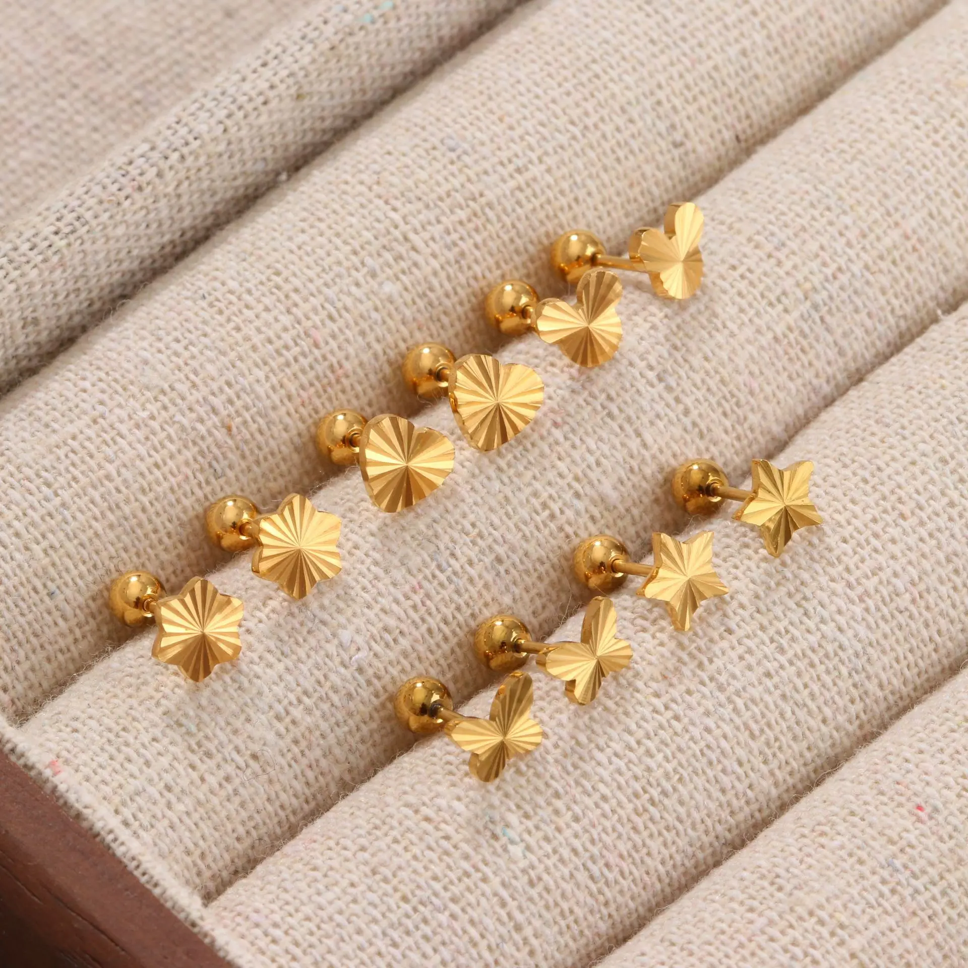 18K Solid Gold Piercing Earring For Ear Piercing
