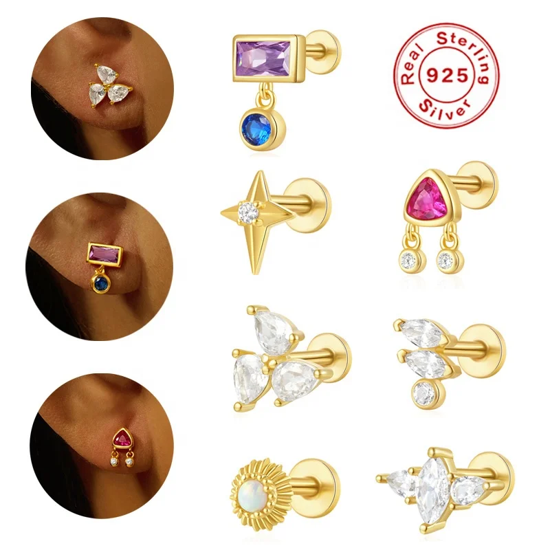 925 Silver Piercing Earring For Ear Piercing