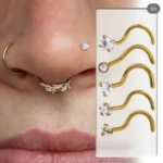 316L Surgical Steel CZ Heart Nose Stud For Nose Piercing