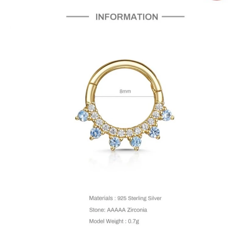 925 Silver Cartilage Stud For Cartilage Or Helix Piercing - Image 2