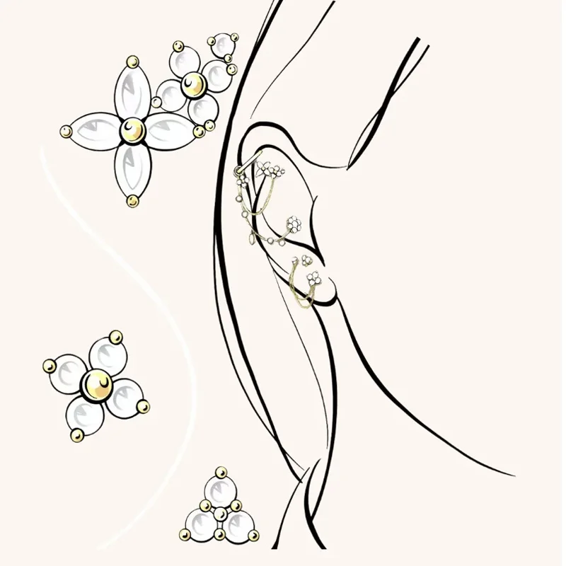 14K Solid Gold CZ Labret Stud For Lip Or Cartilage Piercing - Image 2