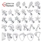 ASTM F136 Titanium 16G Internally Threaded Labret Stud For Lip, Cartilage Or Tragus Piercing