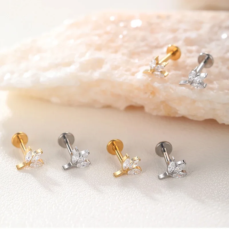 ASTM F136 Titanium 16G Internally Threaded Labret Stud For Lip, Cartilage Or Tragus Piercing - Image 2