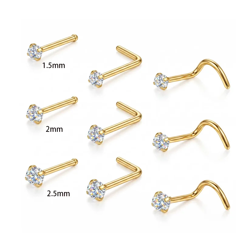 ASTM F136 Titanium 20G Nose Stud For Nose Piercing - Image 2