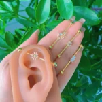 316L Surgical Steel Flower Industrial Barbell For Industrial Piercing