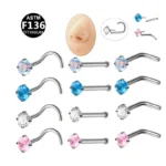 ASTM F136 Titanium 20G Nose Ring For Nose Piercing