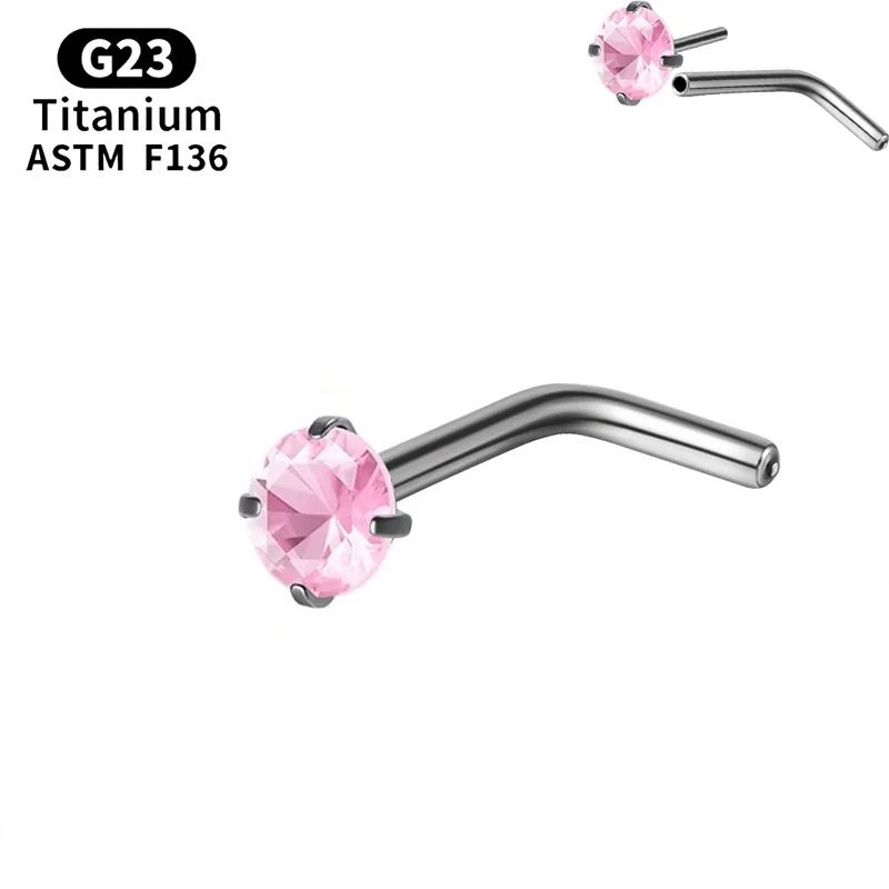 ASTM F136 Titanium 20G Nose Ring For Nose Piercing - Image 2