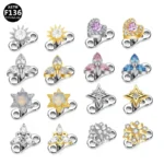 ASTM F136 Titanium CZ Dermal Anchor For Dermal Piercing