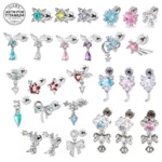 ASTM F136 Titanium CZ Heart Piercing Earring For Ear Piercing